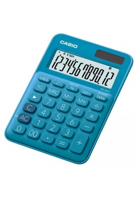 Kalkulator biurowy, CASIO MS-20UC-BU-S,12-cyfrowy, 105x149,5mm, niebieski