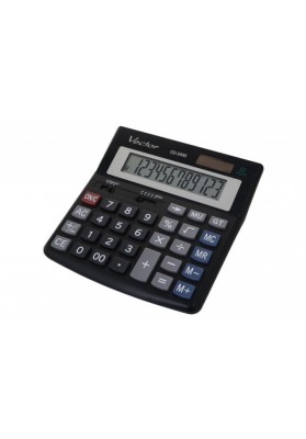 Kalkulator biurowy, VECTOR, KAV CD-2455 BLK,12-cyfrowy 160x155mm,czarny