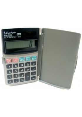 Kalkulator kieszonkowy, VECTOR, KAV DK-050, 8-cyfrowy, 75x123mm, szary
