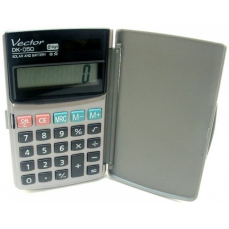 Kalkulator kieszonkowy, VECTOR, KAV DK-050, 8-cyfrowy, 75x123mm, szary
