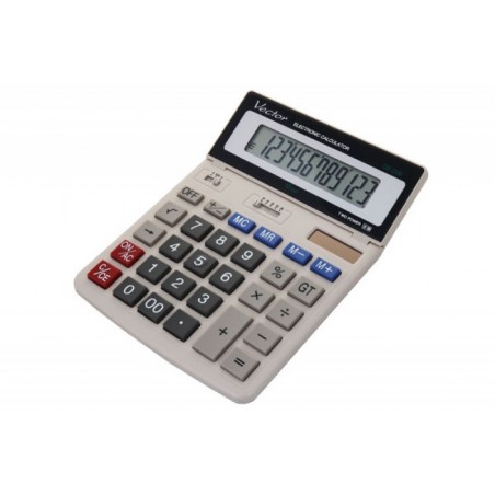 Kalkulator biurowy, VECTOR, KAV DK-206 GR,12-cyfrowy 155x200mm, szary