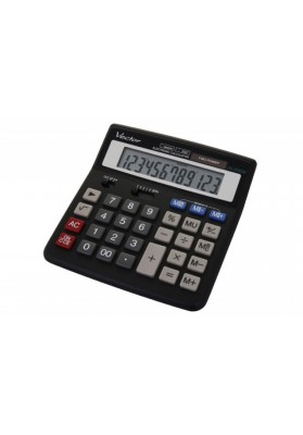 Kalkulator biurowy, VECTOR, KAV DK-209DM BLK,12-cyfrowy 152x160mm, czarny