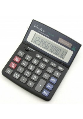 Kalkulator biurowy, VECTOR, KAV DK-215 BLK,12-cyfrowy 112x135mm, czarny