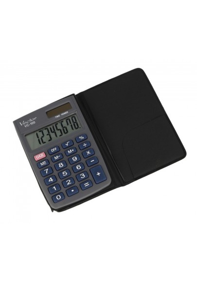 Kalkulator kieszonkowy vector kav vc-100, 8-cyfrowy, 58x88,5mm, szary