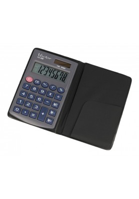 Kalkulator kieszonkowy, VECTOR, KAV VC-200III,8-cyfrowy,62,5x98,5mm,szary