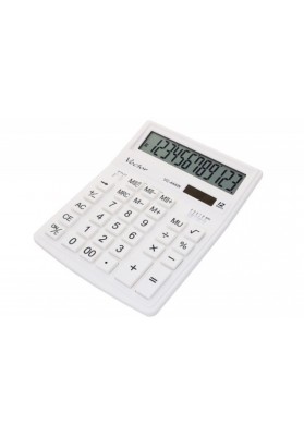 Kalkulator biurowy, VECTOR, KAV VC-444,12-cyfrowy 154x200mm, biały
