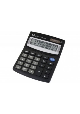 Kalkulator biurowy, VECTOR, KAV VC-812,12-cyfrowy 101x124mm,czarny