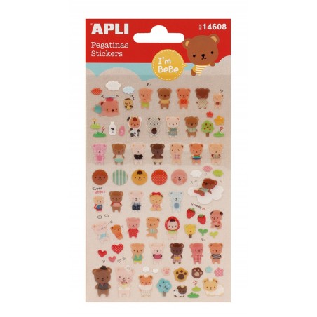 Naklejki APLI Bears, wypukłe, mix kolorów
