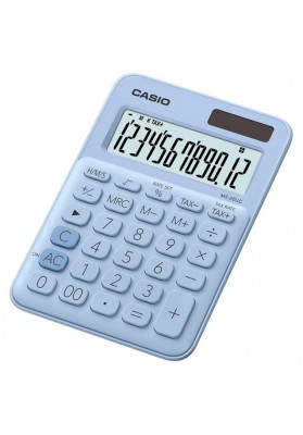 Kalkulator biurowy, CASIO MS-20UC-LB-S,12-cyfrowy, 105x149,5mm, niebieski