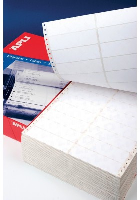Etykiety do drukarek igłowych APLI, 88,9x36mm, 1-kolumna, prostokątne, białe