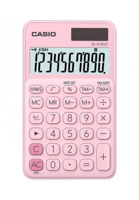 Kalkulator kieszonkowy CASIO SL-310UC-PK-S, 10-cyfrowy, 70x118mm, różowy