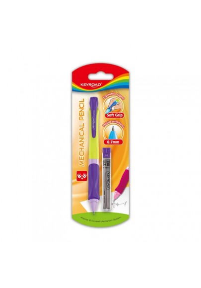 Ołówek keyroad smoozzy writer, automatyczny, 0,7mm, z grafitami, blister, mix kolorów