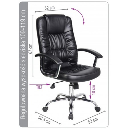 Fotel biurowy office products cyprus, czarny