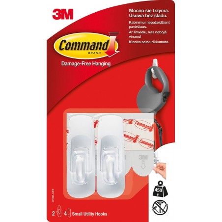 Haki wielokrotnego użytku COMMAND™ (17002 PL), małe, 2 szt., białe