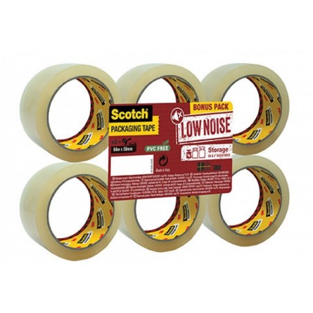 Taśma pakowa Scotch® Cichoodwijalna (LW.4850.F6.T), 48mm, 50m, 6szt., transparentna