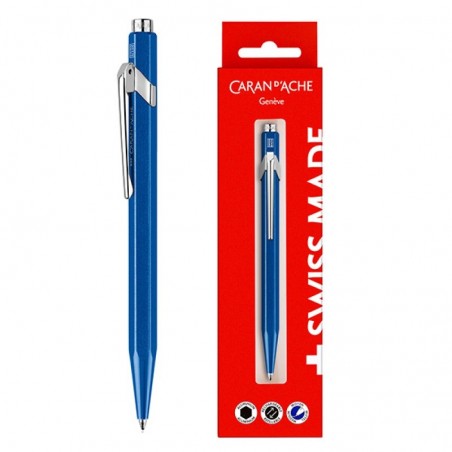 Długopis caran d’ache 849 gift box metal-x line, niebieski