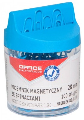 Pojemnik magn. na spinacze OFFICE PRODUCTS, okrągły, ze spinaczami, niebieski