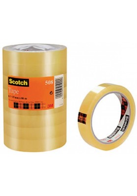 Taśma biurowa ekonomiczna SCOTCH® (508), 19mm, 66m, 8szt., transparentny żółty