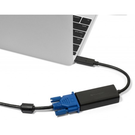Adapter KENSINGTON, USB-C do VGA, czarny