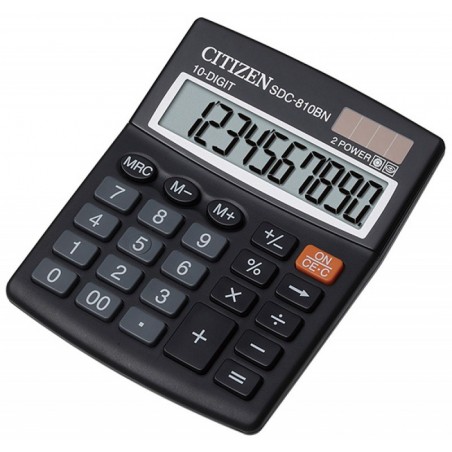 Kalkulator biurowy CITIZEN SDC-810BN, 10-cyfrowy, 124x102mm, czarny