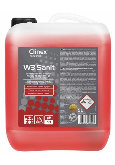 Preparat clinex w3 sanit 5l, do mycia sanitariatów i łazienek