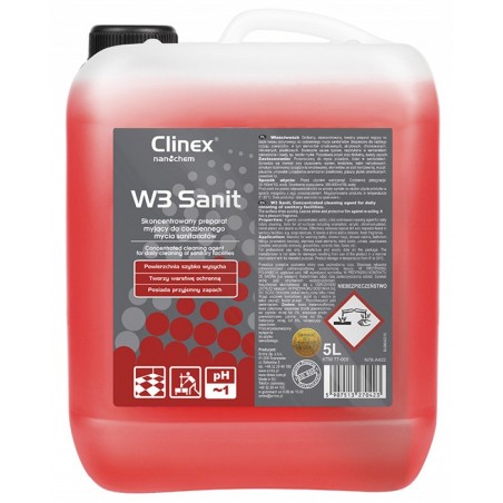 Preparat CLINEX W3 Sanit 5L, do mycia sanitariatów i łazienek