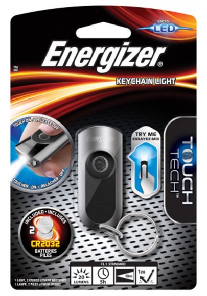 Latarka energizer keychain led + 2szt. baterii cr2032, srebrna