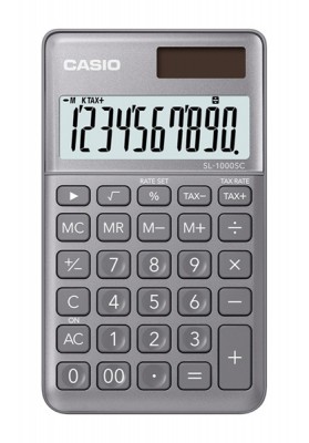 Kalkulator kieszonkowy CASIO SL-1000SC-GY-S, 10-cyfrowy, 71x120mm, szary
