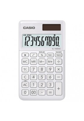 Kalkulator kieszonkowy CASIO SL-1000SC-WE-S, 10-cyfrowy, 71x120mm, biały