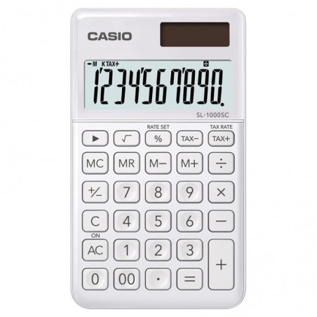 Kalkulator kieszonkowy CASIO SL-1000SC-WE-S, 10-cyfrowy, 71x120mm, biały