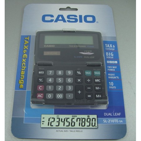 Kalkulator kieszonkowy CASIO SL-210TE-S, 10-cyfrowy, 91x110,5mm, czarny