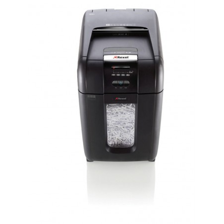 Niszczarka automatyczna REXEL Auto+ 300X, konfetti, P-4, 300 kart., 40l, karty kredytowe/CD, czarna