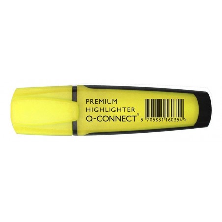 Zakreślacz fluor. q-connect premium, 2-5mm (linia), gumowana rękojeść, żółty - 10 szt