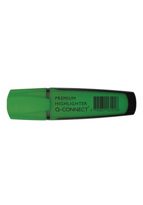 Zakreślacz fluor. q-connect premium, 2-5mm (linia), gumowana rękojeść, ciemnozielony - 10 szt