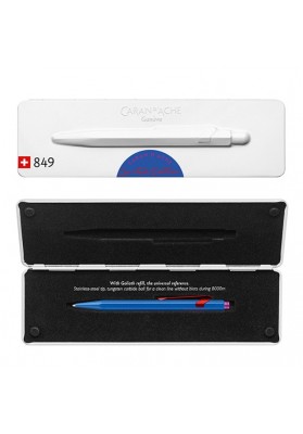 Długopis CARAN D'ACHE 849 Claim Your Style Ed2 Cobalt Blue, M, w pudełku, ciemnoniebieski