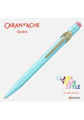 Długopis CARAN D'ACHE 849 Claim Your Style Ed2 Bluish Pale, M, w pudełku, jasnoniebieski