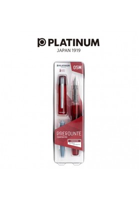 Pióro wieczne Platinum Prefounte Crimson Red, M, w plastikowym opakowaniu, na blistrze, bordowe