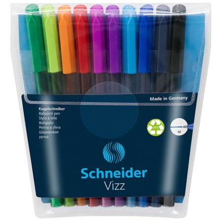 Długopis schneider vizz, m, 10szt., pudełko z zawieszką, mix kolorów - 10 szt