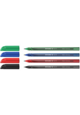 Długopis schneider vizz, m, 4szt., blister, mix kolorów - 10 szt