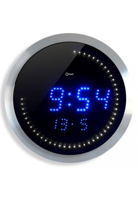 Zegar ścienny CEP LED, 30cm, niebiesko-srebrny