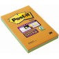 Karteczki samoprzylepne post-it® super sticky xxl, w linię (4645-3ssan ), 101x152mm, 3x45 kart., paleta bankok