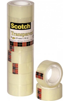 Taśma biurowa scotch® (550), 19mm, 10m, w folii, 8szt., transparentna