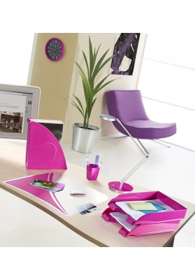 Szufladka na biurko ceppro gloss, polistyren, różowa