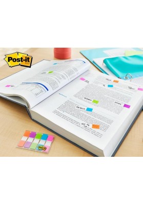 Zakładki indeksujące POST-IT® (683-5CB), PP, 12x43mm, 5x20 kart., mix kolorów
