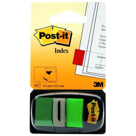 Zakładki indeksujące post-it® (680-3), pp, 25,4x43,2mm, 50 kart., zielone