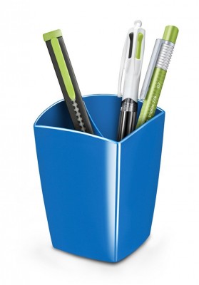 Pojemnik na długopisy CEPPro Gloss, polistyren, niebieski