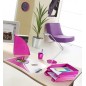Przybornik na biurko ceppro gloss, polistyren, różowy