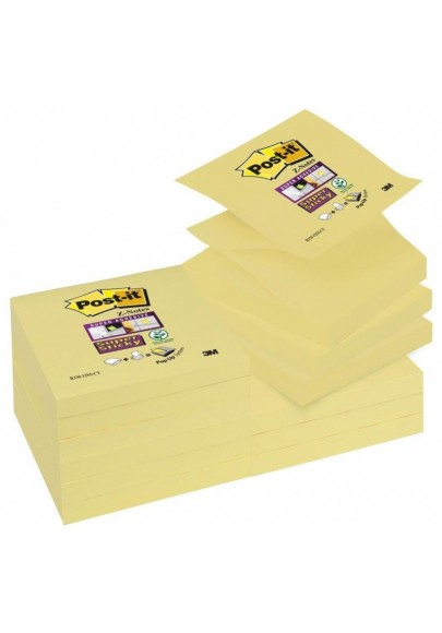Karteczki samoprzylepne POST-IT® Super sticky Z-Notes (R330-12SS-CY), 76x76mm, 1x90 kart., żółte