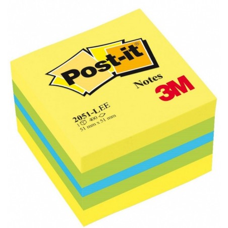 Mini kostka samoprzylepna post-it® (2051l), 51x51mm, 1x400 kart., cytrynowa