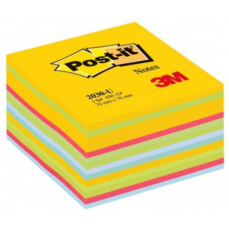 Kostka samoprzylepna post-it® (2030-u), 76x76mm, 1x450 kart., kolorowa
